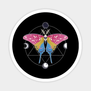 Pansexual Luna Moth Celestial Cottagecore LGBT Pride Flag Magnet